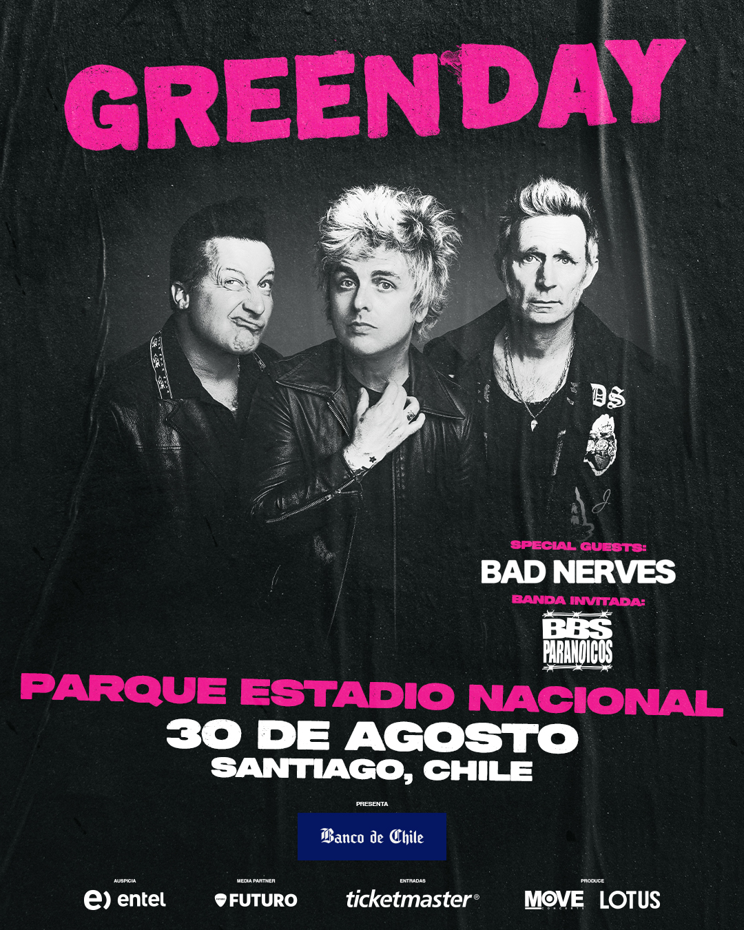 BBS Paranoicos abrirá el regreso de Green Day a Chile